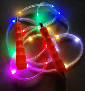 Color LED Light short handle Jump Rope wih PVC clear rope